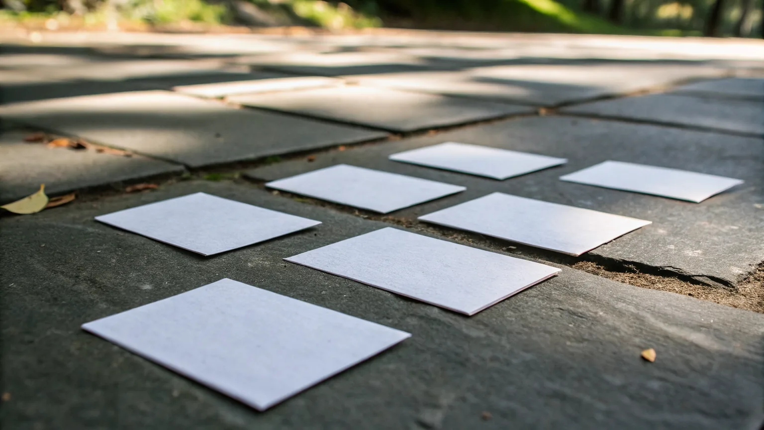 Six blank index cards on dark slate — World Cup 2026 squad fragrance line-up